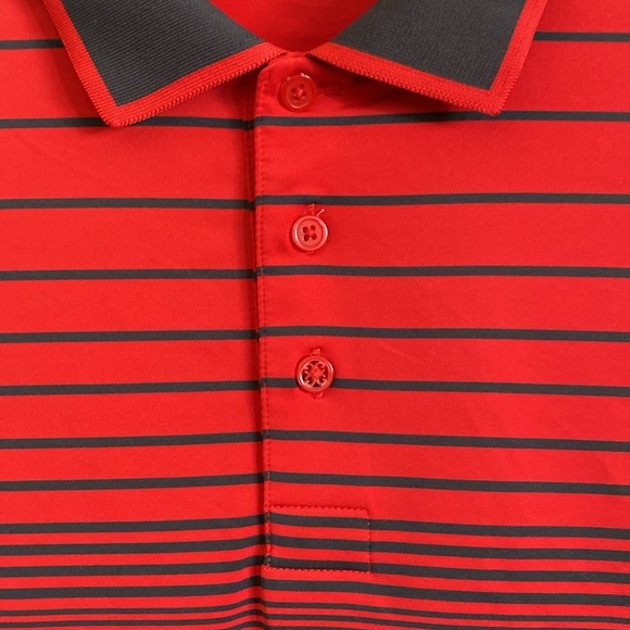G/FORE Men’s Red with Stripes Golf Polo Shirt Size Size M - Picture 4 of 8